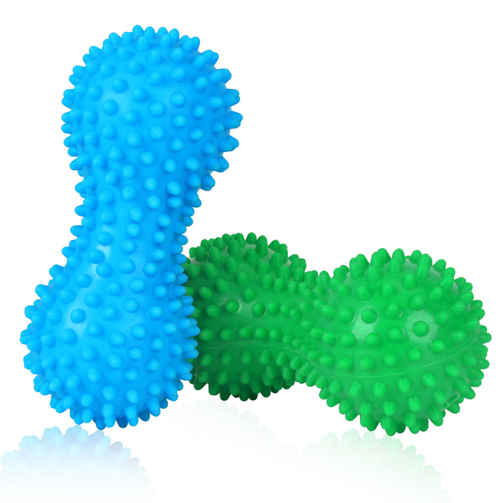 A Set of Peanut Shape Massage Ball Peanut Spiky Ball Massager Athletics Yoga PVC Massage Fascia Ball Muscle Hand Planta Pedis Relaxation